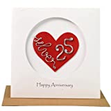 25th Wedding Anniversary Card For Her Him, Handmade Anniversary Card for Wife, Husband, Couple( (25th)