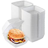 Stock Your Home 6 x 6 Clamshell Takeout Box (50 Count) - Foam Containers for Food - Small To Go Containers - Insulated Styrofoam Containers for Food, Sandwiches, Side Salads, Pasta, Delis, Cafes