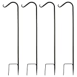 4 Pack Premium Shepherds Hook 48 Inch, 0.63 Inch Thick, Super Strong, Rust Resistant Steel Hook Ideal for Use at Weddings, Hanging Plant Baskets, Solar Lights, Lanterns, Bird Feeders, and Wedding