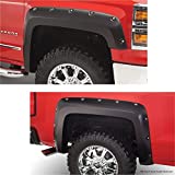 Bushwacker 40957-02 Black Pocket/Rivet Style Smooth Finish 4-Piece Fender Flare Set 19 Chevrolet Silverado 1500 LD, 14-18 Silverado 1500, 15-19 Silverado 2500 HD, 3500 HD Fits 78.8 & 97.8 In. Bed