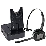 INNOTALK Wireless Headset Compatible with Poly Polycom VVX300, VVX310, VVX400, VVX410 and Any VVX Model - Desk Office Phone Call Center Wireless Headset with EHS Remote Answering Cord Bundle(Pioneer)