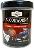 Blood Worms 0.5 oz -100% Natural Freeze Dried Blood Worms - Aquarium Fish Food - High Protein Food for Betta Fish, Food for Goldfish, Food for Cichlid, Food for Guppy, Food for Discus, Food for Turtle