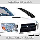 APS Compatible with Toyota Tacoma 2005-2011 TRD Sport Hood Scoop Stainless Steel Black 8x6 Horizontal Billet Grille Insert S18-J10566T