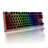 Womier/XVX K87 TKL Mechanical Keyboard, Hot Swappable Keyboard, Dark Phoenix RGB Keyboard- Acrylic Mechanical Keyboard, for PC PS4 Xbox (Black, 87 Keys, Silver Switch)