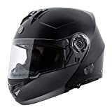 TORC T27B1FBK TB27 Full Face Modular Helmet with Integrated Blinc Bluetooth (Flat Black, Large)