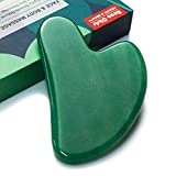 Gua Sha Facial Tool, Natural Jade Stone Guasha Board for SPA Acupuncture Therapy Trigger Point Treatment, Gua Sha Scraping Massage Tool (Green)