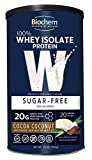 Biochem 100% Whey Isolate Protein - 11.5 oz - Sugar Free Cocoa Coconut - 20g Vegetarian Protein - Keto-Friendly - Amino Acids - May Help Support Immune System - Easy to Mix - Preworkout Shake