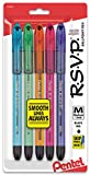 Pentel R.S.V.P. Razzle-Dazzle Ballpoint Pen, Medium Line, Black Ink, 5 Pack (BK91RDBP5M)