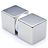 DIYMAG 1" Cube Neodymium Magnets, One Inch Cube Rare Earth Magnet - Grade N52, Pack of 2