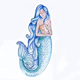 Niugrotaw Mermaid metal art wall decoration, mermaid handmade creative craft panel, suitable for home garden, beach, living room, swimming pool and other decorations