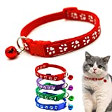Breakaway Cat Collar with Bell Adjustable 7''-12'' Nylon Pet Collar for Girl Male Cats Suitable for Cats and Puppies Collar