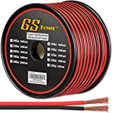 16 Gauge Stranded Copper Clad Aluminum 100’ Red / 100’ Black Bonded Zip Cord Wire for 12 Volt Automotive Harness Car Audio Hookup Amplifier LED Light Wiring