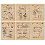 Vintage Ford Auto Body Patent Prints, Set of 6 (8x10) Unframed Photos, Wall Art Decor Gifts Under 20 for Home, Office, Garage, Shop, Man Cave, College Student, Teacher, Coach, Model A & T Cars Fan