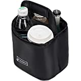 Brandzini Reusable Insulated Cup Carrier, Lightweight Padded and Foldable Drink Holder with Detachable dividers (Fits Maximum 2 Large Size Coffee Due to Wide Lid Size)