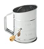 Mrs. Anderson’s Baking Hand Crank Flour Icing Sugar Sifter, Stainless Steel, 1-Cup