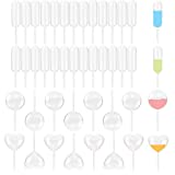 200PCS 4ml Mini Squeeze Transfer Cupcakes Pipettes-Rectangular,Heart,Round Shape,Disposable Plastic Droppers for Cupcake,Dessert,Strawberries and Chocolate