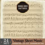 Vintage Sheet Music Scrapbook Paper Double-sided for Scrapbooking Craft: 24 Printed Music Sheets for Papercrafts, Album Scrapbook Cards, Decorative ... Collage Sheets, Antique Old Printed Design