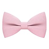 Linen Classic Pre-Tied Bow Tie Formal Solid Tuxedo, by Bow Tie House (Large, Blush Pink)
