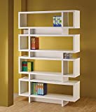 Coaster Home Furnishings CO-800308 Modern 4-Shelf Reversible Bookcase Bookshelf Display Unit Storage Office Organizer, 47.25"L x 11.5"W x 72.75"H, White