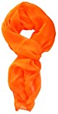 Love Lakeside Modern Chiffon Solid Color Silk Blend Oblong Scarf Orange