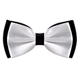 Bowtie for Men Fancy Adjustable Pre Tied Wedding Party Bow Ties, White