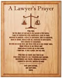 Etching Memories A Lawyer's Prayer Engraved on 8" by 10" Red Alder with Balance Image, with Lady Justice.