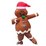 eLUUGIE Inflatable Gingerbread Man Costume Christmas Costume Cosplay Costume Men's Costume for Adults/ Christmas Party/Halloween Costume(Gingerbread Man)