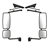 Door Mirror with Arm Black - Driver and Passenger Side (Fit: International 4300 4400 7400 7600 8500 8600 )