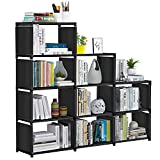 VOJUEAR Cube Storage DIY 9-Cubes Closet Storage Bookcase Organizer Shelving Bookshelf Clothes Storage for Home,Office,Bedroom,Home Furniture Storage (Black)