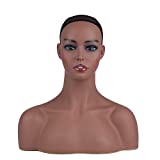 L7 Mannequin Black Mannequin Head Bust Realistic Makeup Manikin Head Stand for Wigs Sunglasses Hats Display