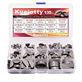 Kuejotty 135pcs Woodruff Keys Half Moon Set Semicircle Bond Key Hardware Assortment Kit