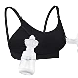 Hands Free Pumping Bra, Momcozy Adjustable Breast-Pumps Holding and Nursing Bra, Suitable for Breastfeeding-Pumps by Lansinoh, Philips Avent, Spectra, Evenflo and More(Black, Large)