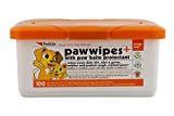 Petkin Paw Wipes Plus, 100 Orange Scented Wipes - Absorbent Pet Paw Wipes Remove Daily Dirt & Odors - Enriched with Paw Balm Protectant - Easy to Use Pet Wipes for Dogs, Cats, Puppies & Kittens