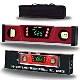 10-Inch Digital Torpedo Level and Protractor | Neodymium Magnets | Bright LED Display | V-GROOVE MAGNETIC BASE | IP54 Dust/Water Resistant smart level with Carrying Bag
