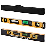 24-Inch Digital Torpedo Level and Protractor | Neodymium Magnets | Bright LCD Display | IP54 Dust/Water Resistant smart level with Carrying Bag