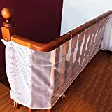 Child Safety Rail Net for Balcony, Patios, Railing and Stairs. Security Guards for Kids/Pet/Toy Both Indoors and Outdoors. 10ft x2.5ft, Sturdy Mesh Fabric Material. (White)