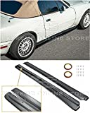 Replacement for 1990-1997 Mazda Miata MX-5 NA | JDM Feed FD Style ABS Plastic Primer Black Side Skirt Rocker Panels Extension