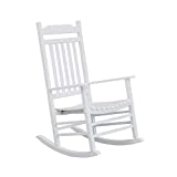 BplusZ KD-30W Wood Rocking Chair Porch Rocker Classic Outdoor White