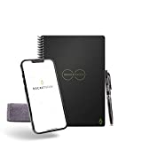 Rocketbook Smart Reusable Notebook - Lined Eco Friendly Notebook - Executive A5 - Infinity Black, Lined, Pilot Frixion Pen and Wipe Included