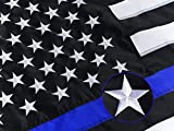 Homissor Thin Blue Line Flags 3x5 Outdoor Made in USA - Embroidered Stars Police Flag, Heavy Duty Back The Blue Flag Stripe Blue Line Lives Matter Flags Banner with 2 Brass Grommets