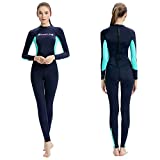 Dive Skins Full Body Swimsuit Wetsuit Scuba Rash Guard Diving Suit for Women Men Adult, Long Sleeve Swimwear One Piece UV Protection Quick Dry Sunsuit for Surfing Snorkeling Kayaking (Blue, M)