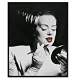 Funny Bathroom Wall Decor for Women - Bride of Frankenstein - Restroom Sign - Retro Guest Bath - Powder Room Art Print Photo - Bridal Shower Gift - Vintage Horror Movie Poster - Home Theater Decor