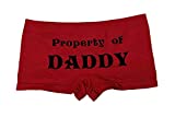 Make Me Laugh Women's Property Of Daddy Boy Shorts One Size Fits All (Small - XL) Red