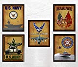 Military 5 Pack Patriotic Tribute to All 5 Branches - Wall Art - 8" X 10" - Unframed - Makes People Stop in Respect (Military 5 Pack 8" X 10")