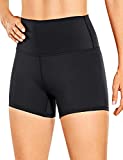 CRZ YOGA Women's Naked Feeling Biker Shorts - 4 Inches High Waisted Yoga Workout Gym Running Spandex Shorts Black Small