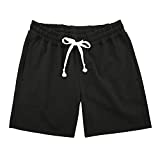 Men's Workout Shorts Athletic Pajamas Shorts Casual Jogger Shorts Elastic Waist Gym Shorts with Zip Pockets 01 Black Medium