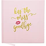 Kiss the Miss Goodbye, Bachelorette Party Notebook Keepsake (8.3 x 8.3 In, Pink)