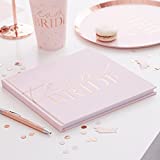 Ginger Ray Bachelorette Party Blush Velvet Team Bride Guest Book Wedding, Paper