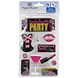 Paper House Productions STDM-0200E 3D Cardstock Stickers, Bachelorette Party (3-Pack)