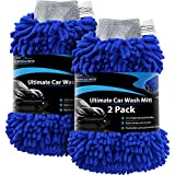 Relentless Drive Premium Car Wash Mitt (2-pack, Extra Large) - Car Wash Sponge - Chenille Microfiber Car Wash Mitt Scratch Free - Ultra Absorbent Microfiber Mitt for Cars, Trucks, SUVs, Boats & Motorcycles